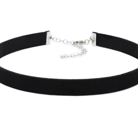 Black Choker Adjustable 12.5' - 15' inch Classic Trendy Choker  #2 - Picture 10 of 12